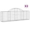 vidaXL Габионни кошници арка 3 бр 200x30x60/80 см поцинковано желязо