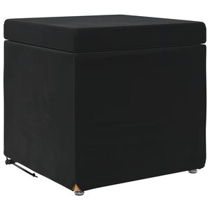 vidaXL Стук Черно 41 x 41 x 40 см Кадифе и инженерна дървесина