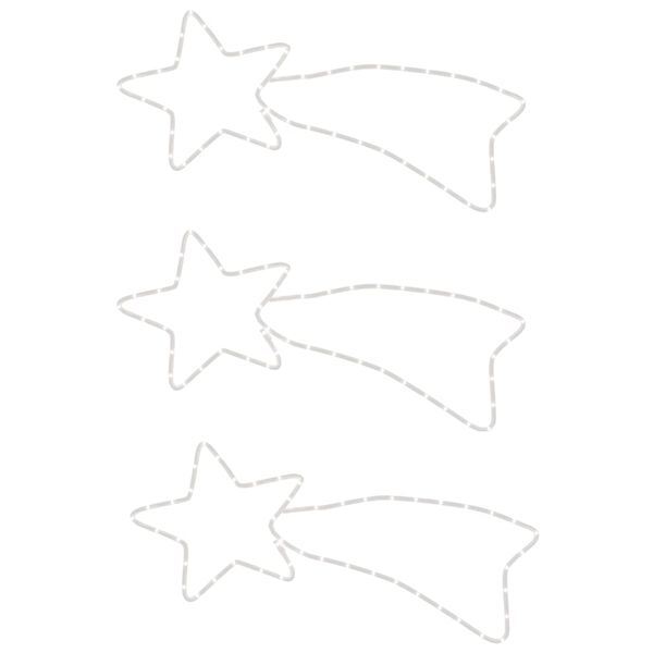 vidaXL Коледни фигури комети с 48 светодиода 3 бр топло бяло 65x28 см