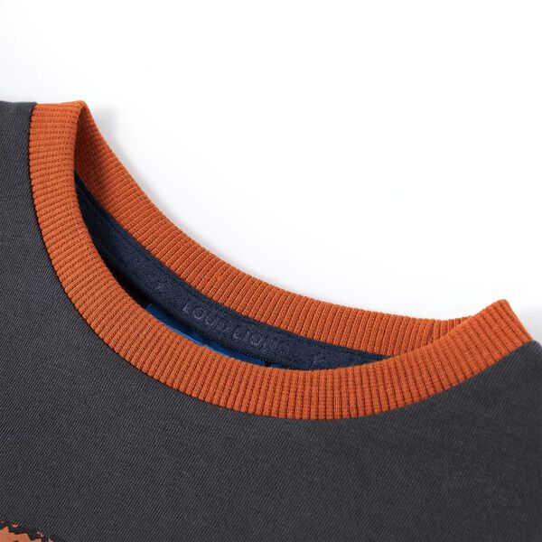 Детска тениска с дълъг ръкав, антрацит, 92