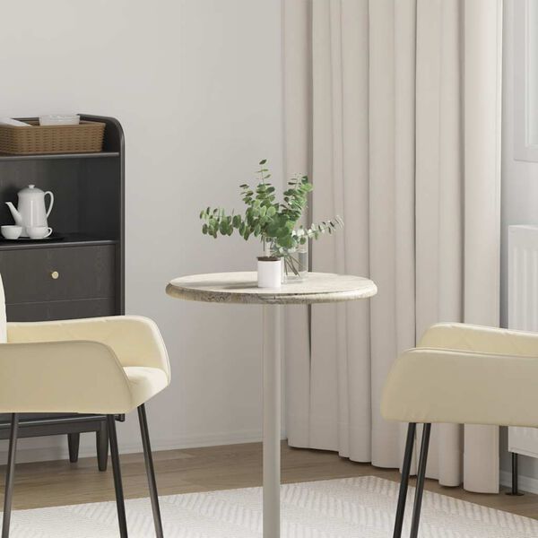 vidaXL Плот за маса, сив, &Oslash;50x2,5 см, мрамор