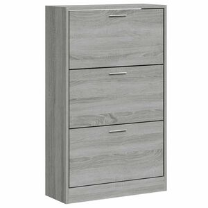 vidaXL Шкаф за обувки, сив сонома, 63x24x103 см, инженерно дърво