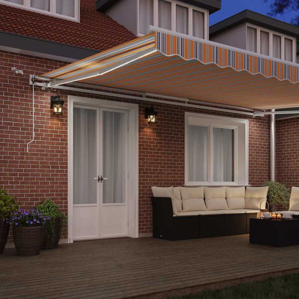 vidaXL Сгъваем навес Многоцветен 500 &times; 300 cm Текстил и Метал