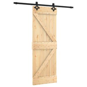 vidaXL Преплъзваща се врата Естествено и черно 70 x 210 cm