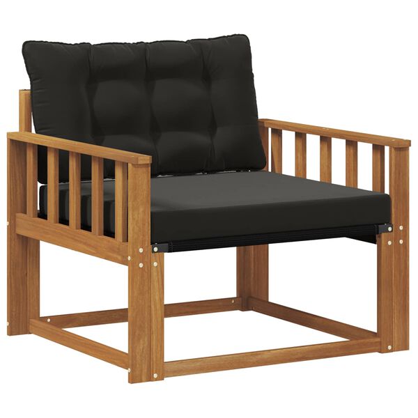 vidaXL Комплект дивани за открито Солидно акациево дърво и текстилена