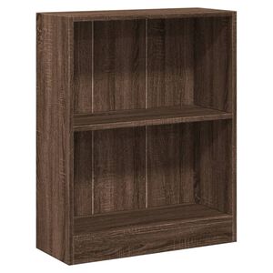 vidaXL Етажерка за книги, кафяв дъб, 60x24x76 см, инженерно дърво