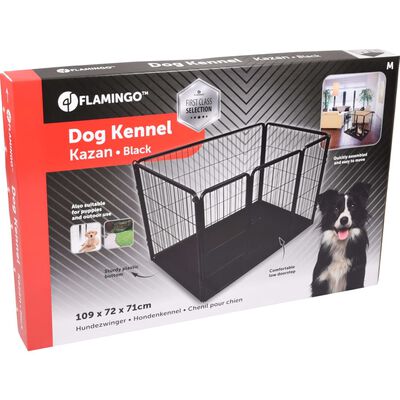 FLAMINGO Клетка за куче Kazan, р-р М, 109x72x72 см, черна