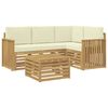 vidaXL Комплект дивани за открито 5 pcs Бяло и кремаво 59 x 59 x 37 см
