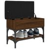 vidaXL Пейка за обувки, кафяв дъб, 62x32x45 см, инженерно дърво