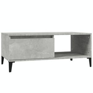 vidaXL Маса за кафе, бетонно сива, 90x50x36,5 см, инженерно дърво