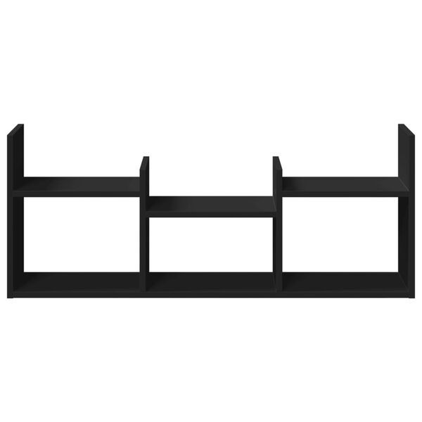 vidaXL Стенен шкаф, 100x18x40 см, черен, инженерно дърво