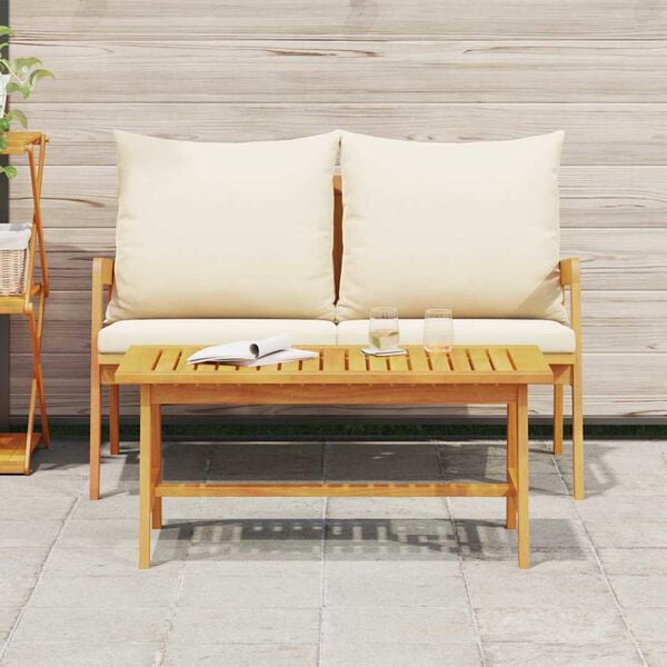 vidaXL Бистро комплект 2 pcs Натурален маслен Солидно акациево дърво