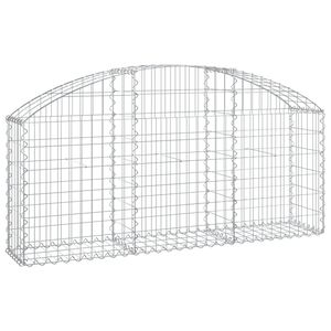 vidaXL Дъговидна габионна кошница 150x30x60/80 см поцинковано желязо