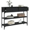 vidaXL Конзолна маса, черна, 100x25x75 см, инженерно дърво
