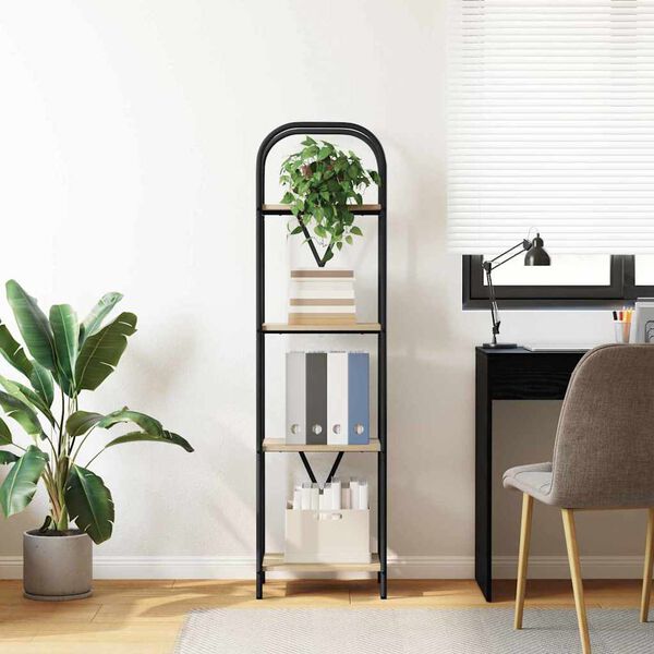 vidaXL Рафт за книги Сонома дъб 40 x 30 x 146 см Инженерно дърво