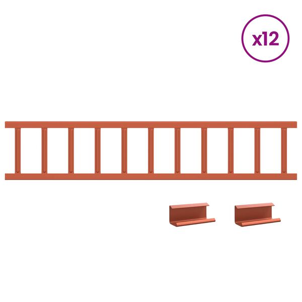 vidaXL Снегозадържател за покрив Червено 1200 x 2,5 x 20 см Стомана