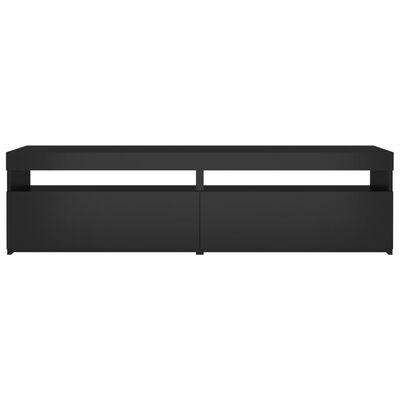 vidaXL ТВ шкафове, 2 бр, с LED осветление, черни, 75x35x40 см