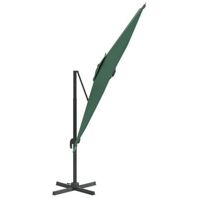 vidaXL Конзолен чадър с алуминиев прът, зелен, 400x300 см