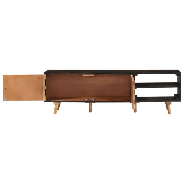 vidaXL ТВ шкаф, 140x30x45 см, грубо мангово дърво и акация масив