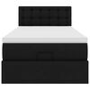 vidaXL Османска легло с матрак, черно, 90x190 см, изкуствена кожа
