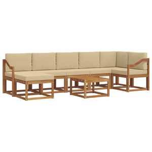 vidaXL Комплект дивани за открито 8 pcs Натурален и Бежов