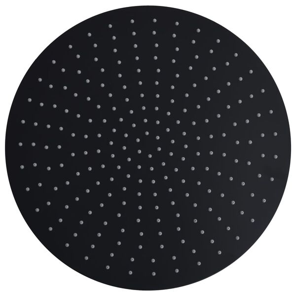 vidaXL Rainshower душ пита, инокс, 40 см, кръгла, черна