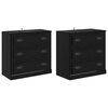 vidaXL Скейдбордове с чекмедже 2 pcs Черния дъб 70 x 35,5 x 67,5 см