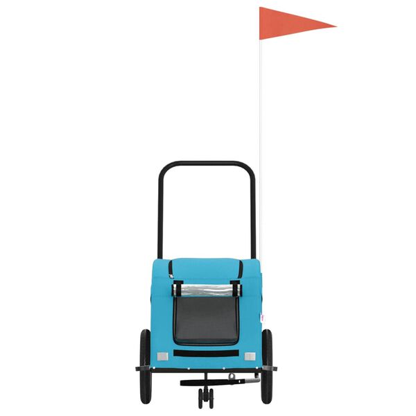 vidaXL Ремарке за колело за любимци син Оксфорд плат и желязо