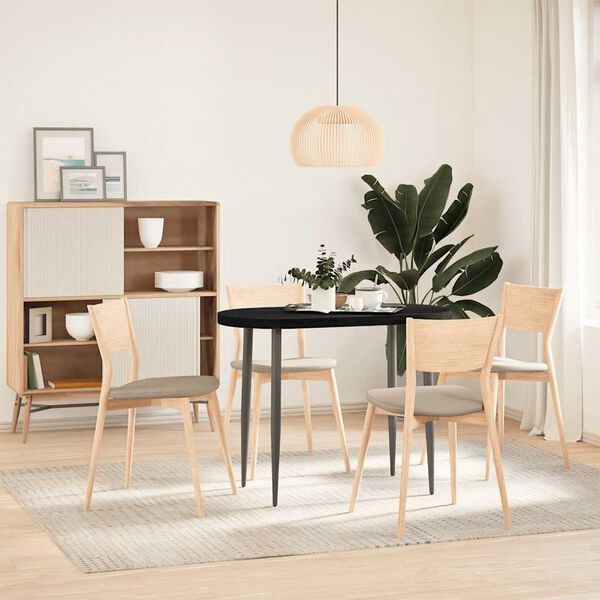 vidaXL Плот за маса, тъмнокафяв, 100x50x4 см, дъб масив, овална