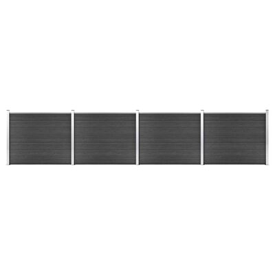 vidaXL Комплект оградни панели, WPC, 699x146 см, сив