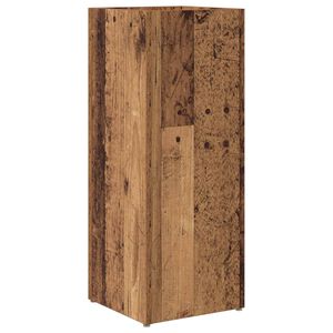 vidaXL Стойка за чадър със съхранение Старо дърво 25 x 24,5 x 64 см