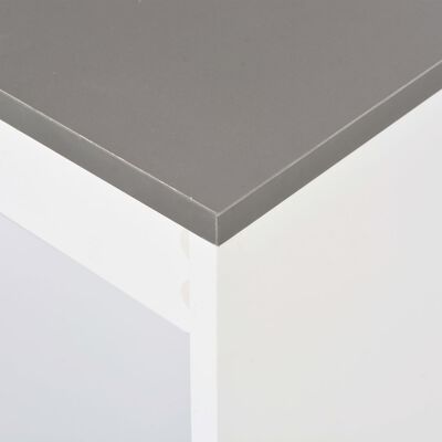 vidaXL Бар маса с рафт, бяла, 110x50x103 см