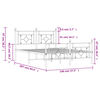 vidaXL Метална рамка за легло с горна и долна табла, черна, 140x200 см