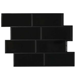 vidaXL Плочка метро 20 pcs Черно 29 x 21 см Полиуретан и PET