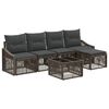 vidaXL Градински Софа Комплект 6 pcs Сиво полиратан