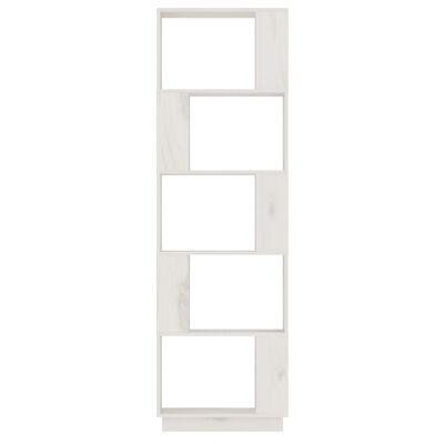 vidaXL Библиотека/разделител за стая, бяла, 51x25x163,5 см, бор масив