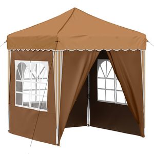 vidaXL Поп-ъп парти палатка 195 x 195 x 245 см Бежово Оксфордска тъкан