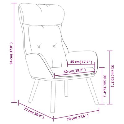 vidaXL Релакс стол, син, текстил и PVC