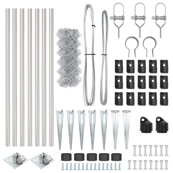 vidaXL Стълб за ограда. Сребрист 10 x 0,8 м (мрежа 40 x 40 мм) Стомана