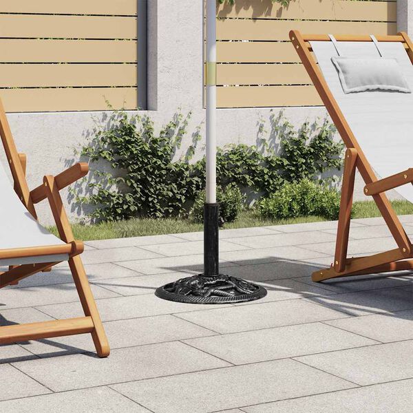 vidaXL Поставка за чадър, черна, 40x40x32 см, чугун