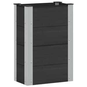 vidaXL Градинска повдигната леха Черно 50 x 30 x 72 см
