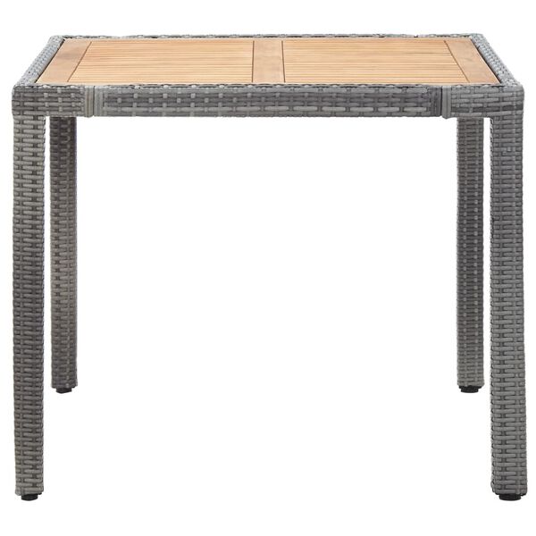 vidaXL Градински комплект с възглавници, 5 части, полиратан, сив