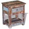 vidaXL Масичка с 1 чекмедже, регенерирано дърво масив, 43x33x51 cм