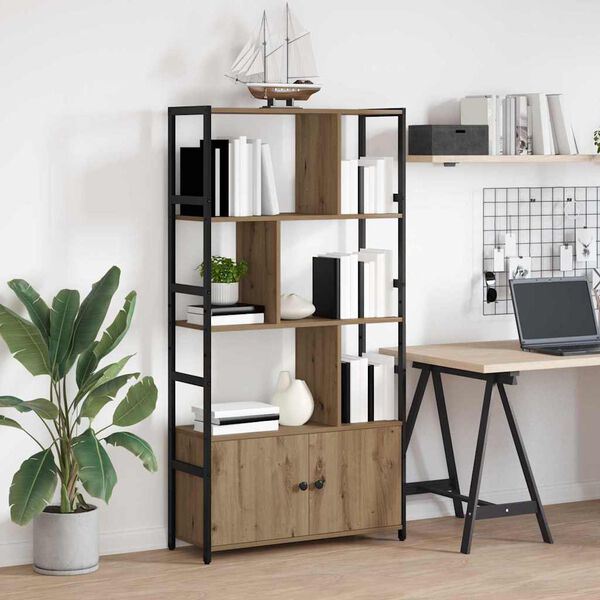 vidaXL Рафт за книги Дъб 80 x 30 x 155,5 см Инженерно дърво