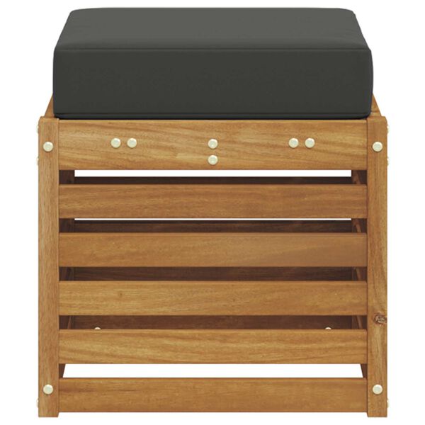 vidaXL Скамейка 2 Брой Натурален и Антрацит Солидно акациево дърво