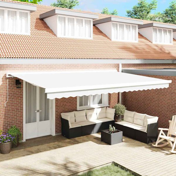 vidaXL Резервен плат за тента Бяло 480 x 345 см Полиестер