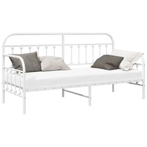 vidaXL Рамка за легло за ден Бяло 75 x 190 cm