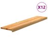 vidaXL Стълбищни стъпала, 12 бр, светлокафяви, 120x30x2 см, дъб масив