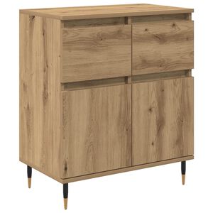 vidaXL Служебен шкаф Дъб 60 x 35 x 70 cm Инженерна дървесина и желязо