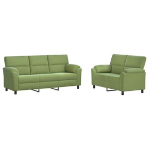 vidaXL Комплект дивани 2 pcs Светло зелено Кадифе
